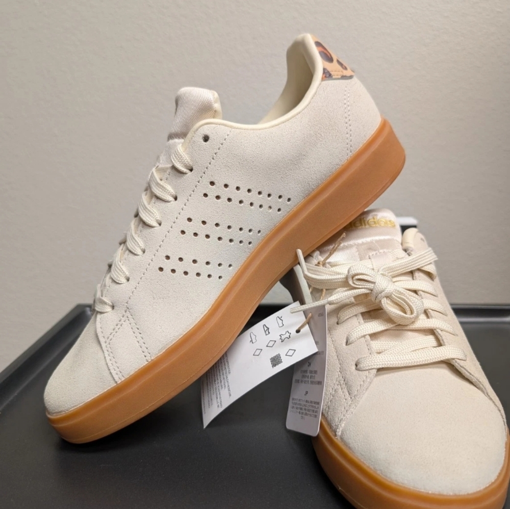 adidas Advantage 2.0 Casual SneakersWomen’s Size 7.5Tan / Gum / Leopard Print